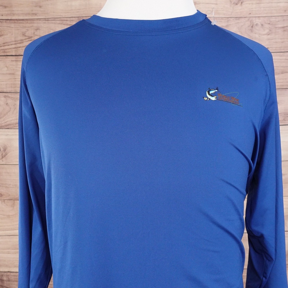 WORLD WIDE SPORTSMAN LONG SLEEVE BLUE POLYESTER OUTDOORS ACTIVEWEAR TSHIRT XL